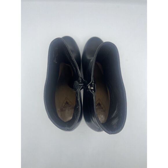 John Fluevog Black Leather Snakeskin Heel Boots Sz 9 - Picture 11 of 13